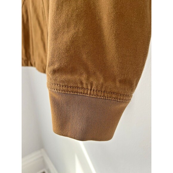 CAT Caterpillar Workwear Duck Canvas Sherpa Lined Hooded Jacket MENS S Brown - Picture 4 of 14